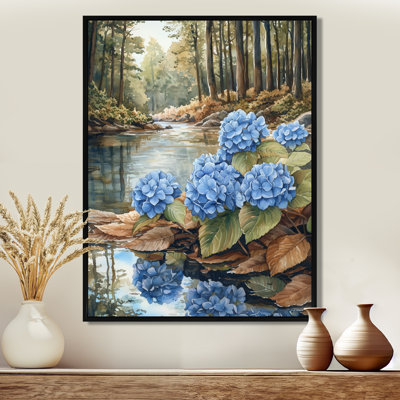 Hydrangeas By The Forest River II - Hydrangea Wall Art