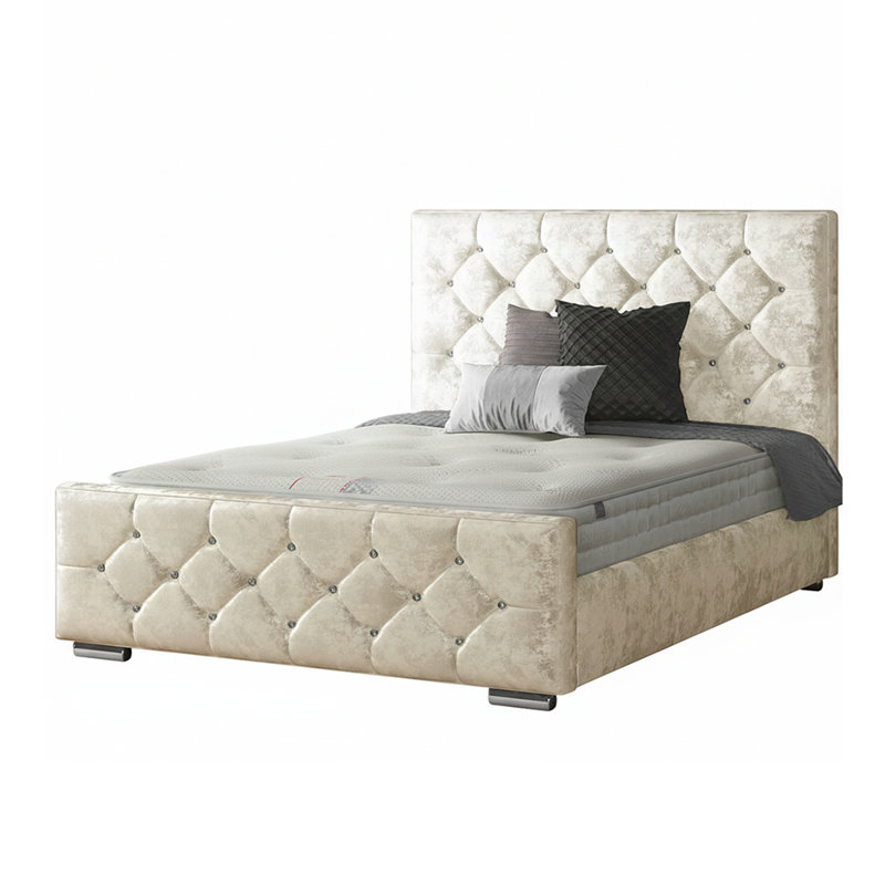 Farallones Upholstered Bed, Small Double (4'), Cream