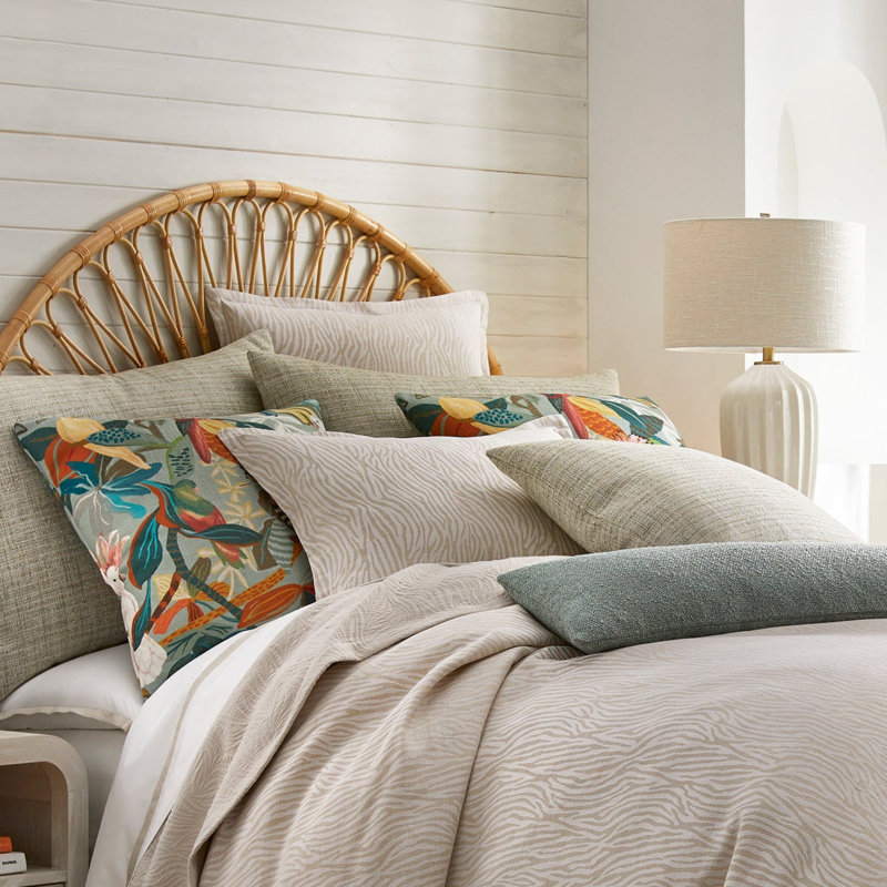 Paradise Tropic Printed Poly Linen Pillow Made-To-Order, Square 24"