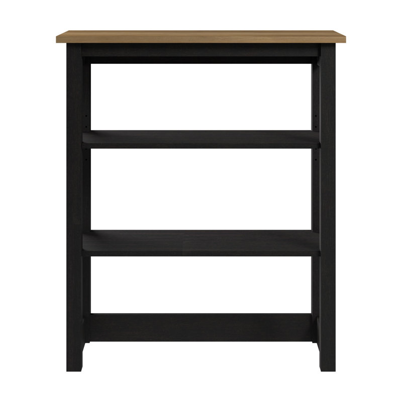 Shelonda Wood File Organizer, Black/Brown