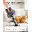 Aspirateur balai sans fil 400 W 40 kPa, idéal pour la maison, planchers durs, tapis et poils d'animaux, autonomie de 45 minutes, rechargeable, léger et maniable, avec écran DEL et 4 têtes de brosse.