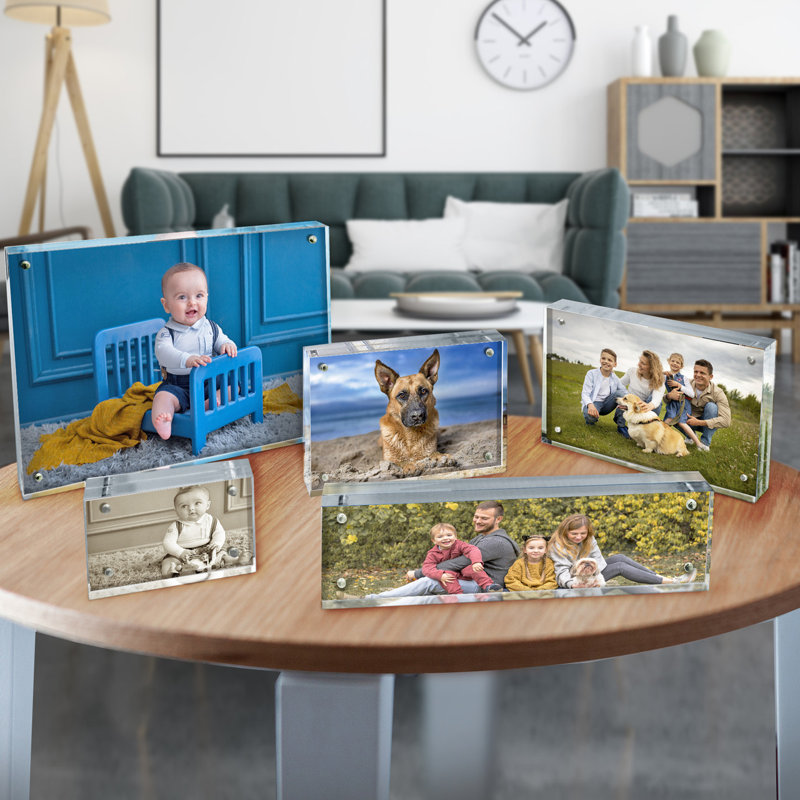 Cadre photo magnétique transparent en acrylique transparent 8,5 po x 11 po