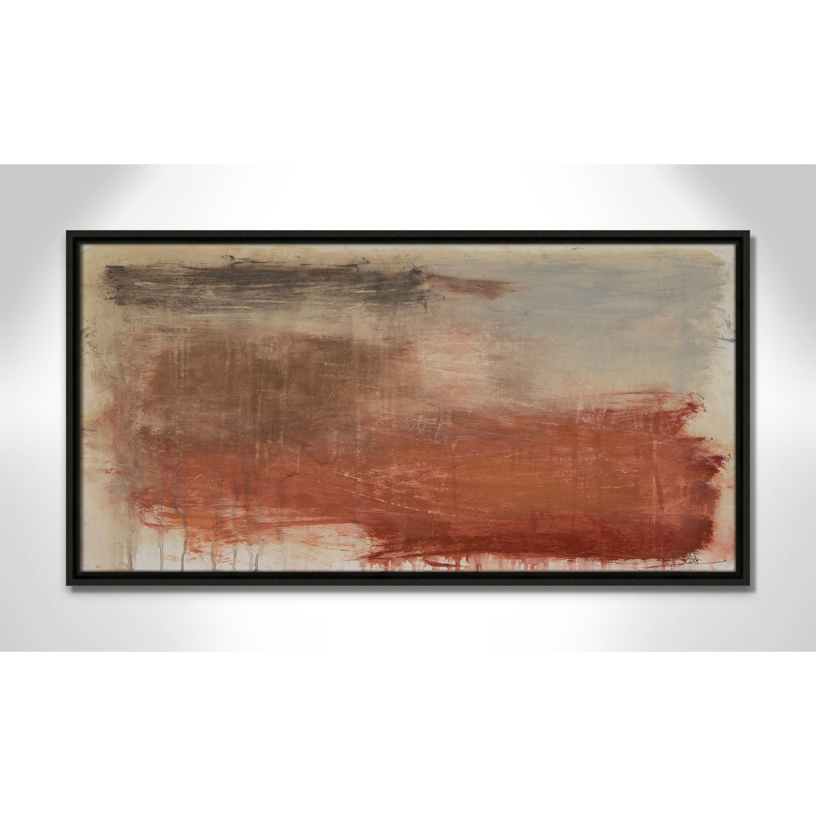 Autumn Over The Rivera Print by , 16.5" H x 31.5" W, Espresso