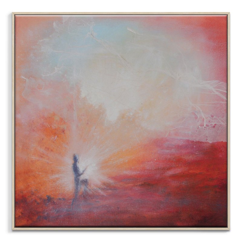 Floater Frame Print on Canvas, 41cm H x 41cm W, Timber 