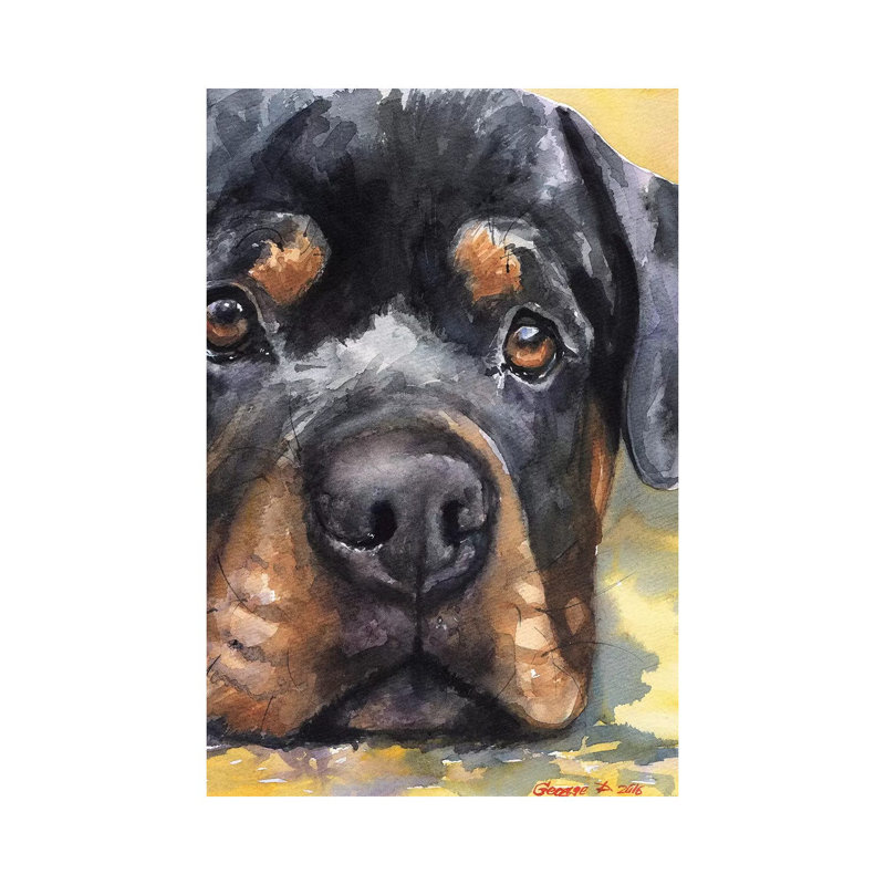 Rottweiler 1 Piece Wrapped Canvas Painting, 101.6 cm H x 66.04 cm W x 1.91 cm D