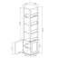 Armoire de rangement rotative à 360 ° avec miroir pleine longueur, 8 tablettes ouvertes, 1 crochet latéral pour le salon, le vestibule et la salle de bain