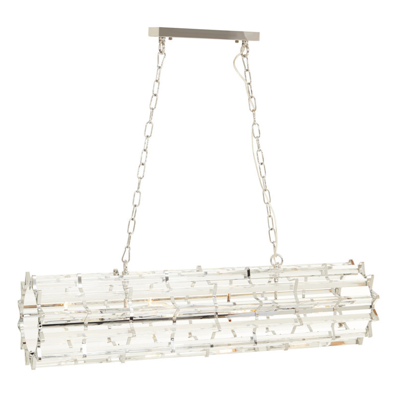 Anabranch 8 - Light Square/Rectangle Pendant, Silver