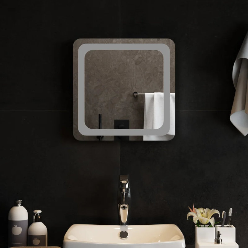Kaleek Flat Wall Mirror, 40 cm H x 40 cm W