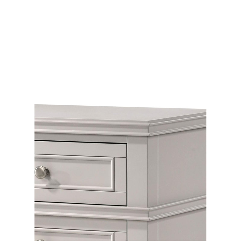 Table de chevet grise 3 avec inclusions - bois massif et amalgame