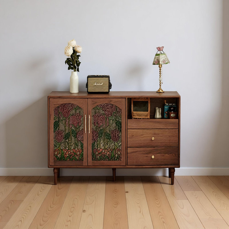 Commode d'appoint rétro avec rangement multifonctionnel