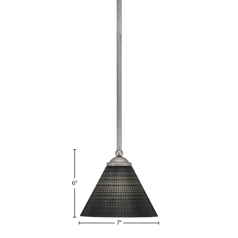 Mini-luminaire suspendu suspendu Zilo, fini graphite avec verre de 7 po, Graphite