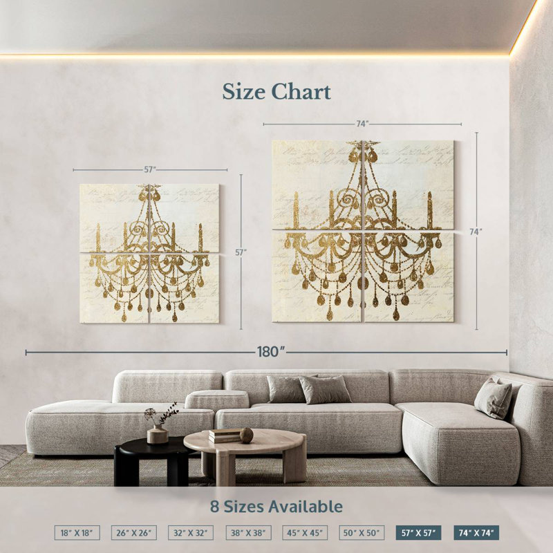 Kerner Golden Chandelier II, 74'' H x 74'' W