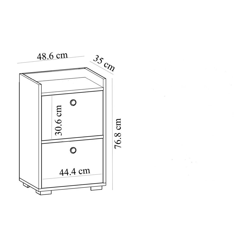 Armoire de rangement pour chaussures 2 paires, Gris anthracite / blanc