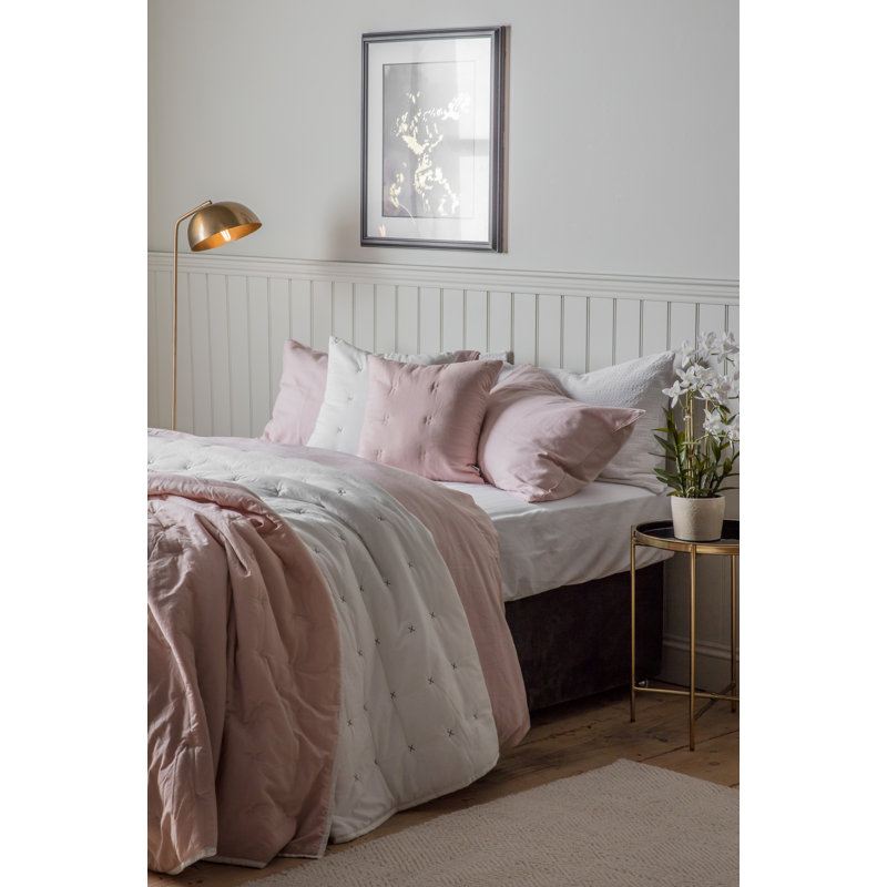 Kodeah Cotton Solid Colour Bedspread, Blush