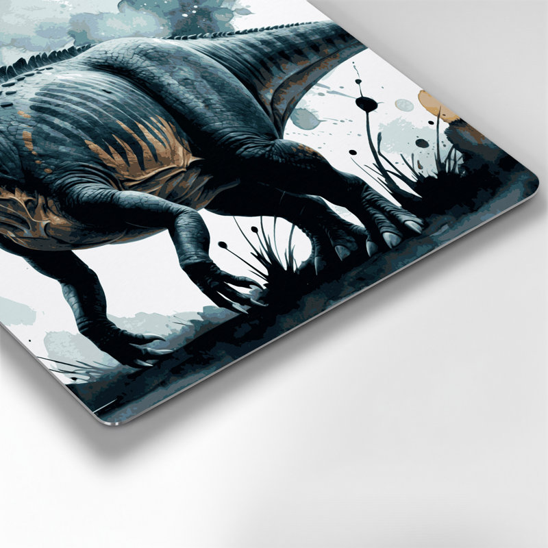 «Dinosaur Titanosaurus», art mural en métal bleu, H 16 po x l 16 po