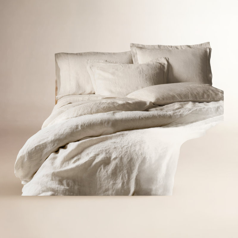 Coyuchi Organic Relaxed Linen Duvet Cover, Full/Queen Duvet Cover, Undyed Chambray