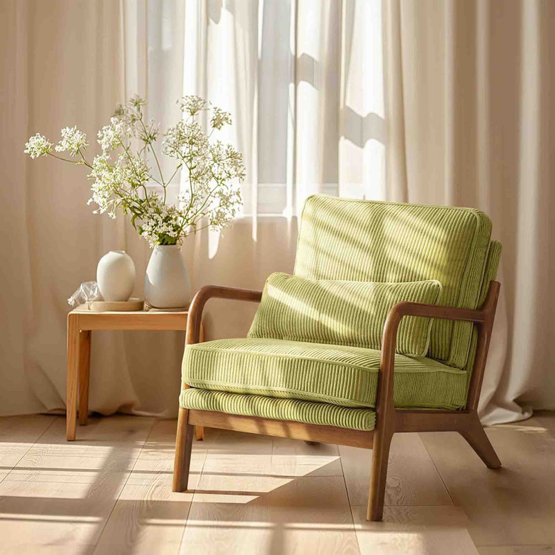 Upholstered Accent Chair, Green