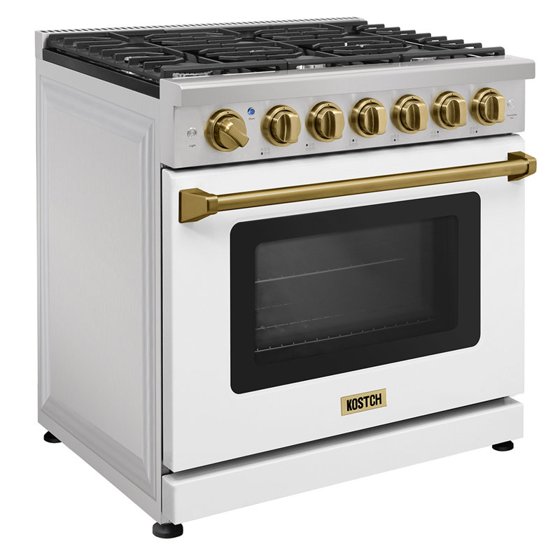 Poêle au gaz naturel autoportant de 6,0 pi³ Kostch, Blanc, Propane liquide, Bronze