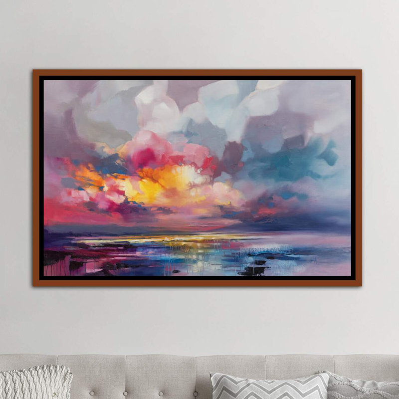 « deplacement » par scott naismith-reproduction d’art, H 40 po x l 60 po x P 1,5 po, Toile avec cadre en bois classique