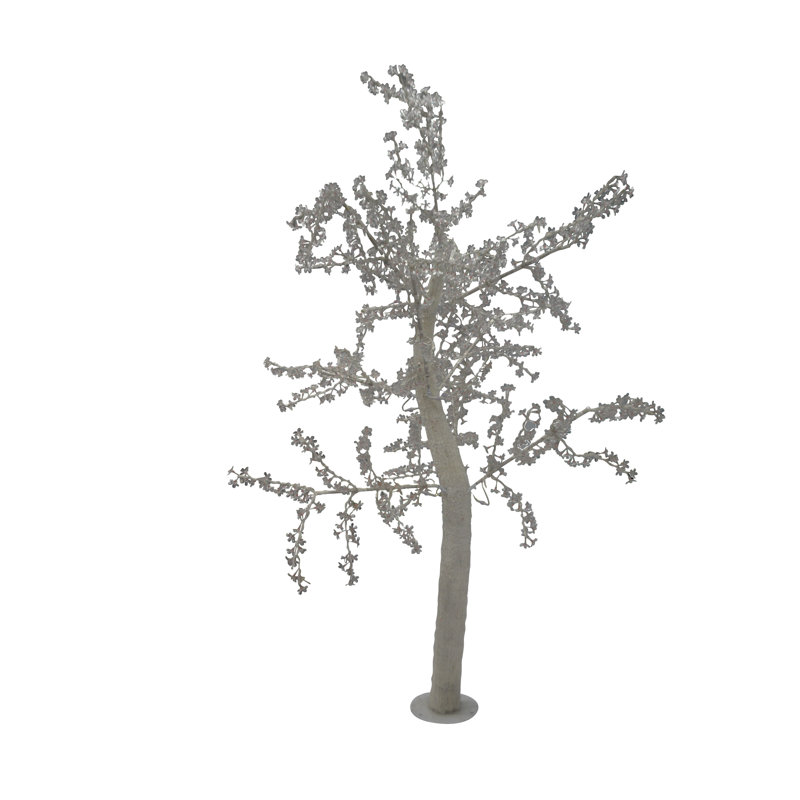White Tree With Red Led Lights -  Size: 70"L X 65"W X 120"H.