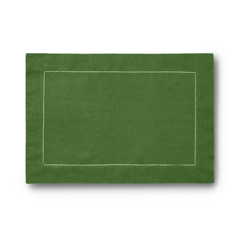 Festival Linen Rectangle Placemats, Emerald