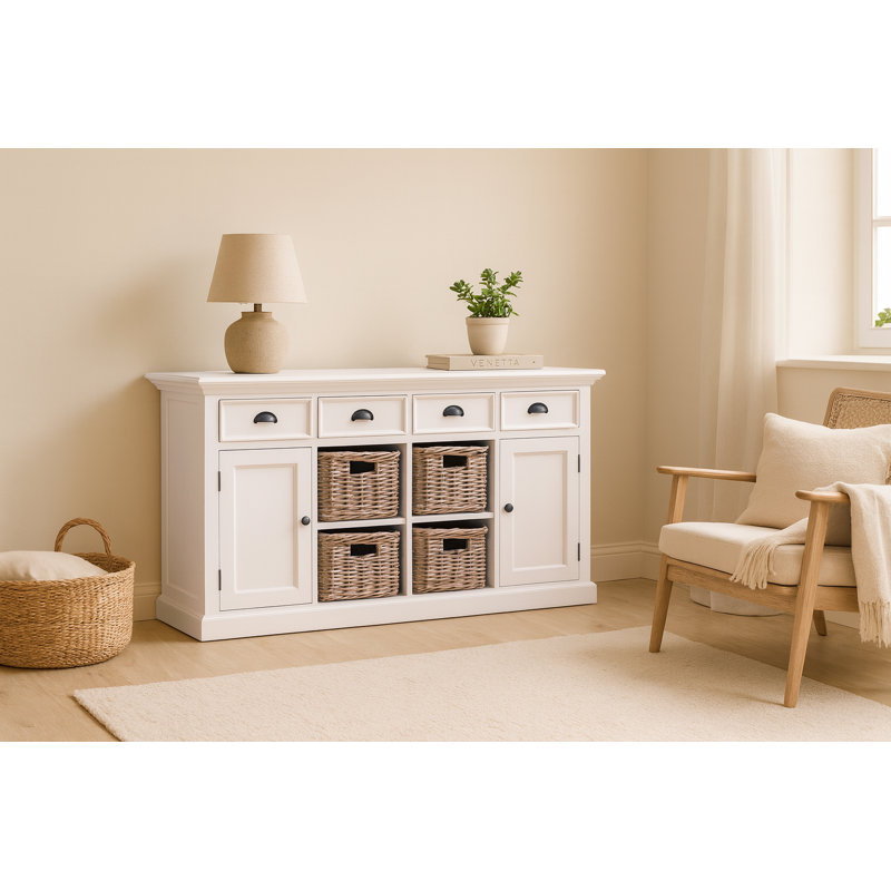 Guisborough 62.99 " W Sideboard, White/Black