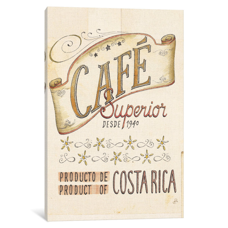 « authentique café viii », affiche rétro sur toile, H 40 po x l 26 po x P 1,5 po, Toile tendue, Pas de tapis