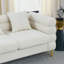 60 pouces 2 places, assise moelleuse et profonde, blanc, avec coussins, profilé moderne pour espace de vie principal confortable, moderne, bois et métal
