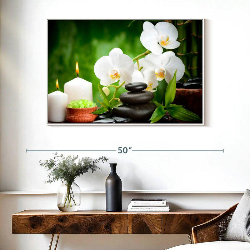 Spa, 40" X 27", Floating Frame White
