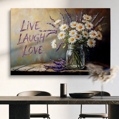 Rustic Daisy Lavender Jar Picture Giclée Print 24*18 inch - Living Room Decor