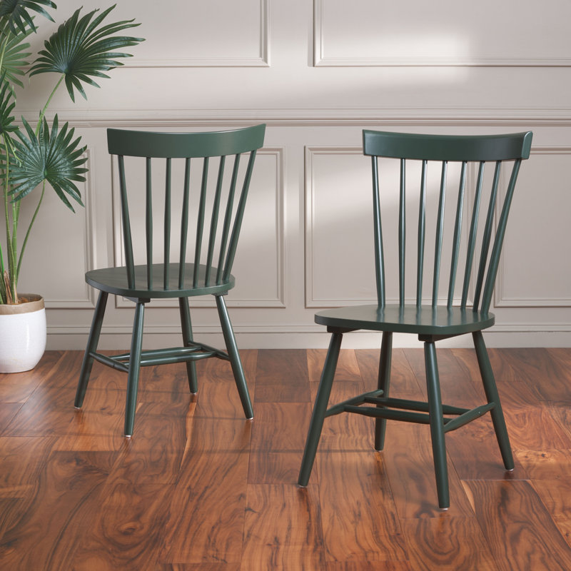 Matanna 17.3'' H Oak Solid Wood Side Chair, Garden Green