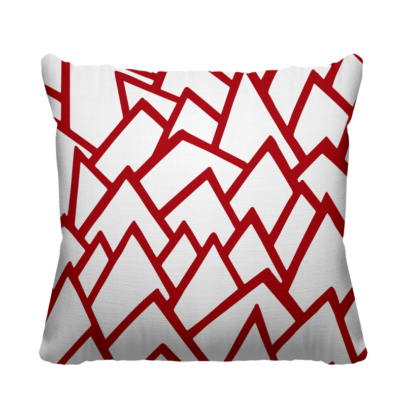 Coussin décoratif intérieur / extérieur Rowan, L 15 po x H 15 po, Rouge