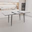 Ensemble de table et chaises de 47 à 63 po en bois aggloméré extensible, convenant à 2 à 6 personnes, ensemble de table et chaises de salle à manger 4 pièces, base en métal et chaise en lin