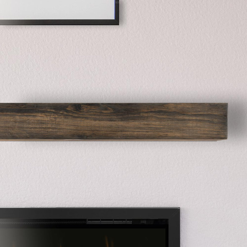 Tablette de cheminée rustique en bois - fabriquée et usinée à la main aux États-Unis, Bois flotté, 6", Longueur de 48 po