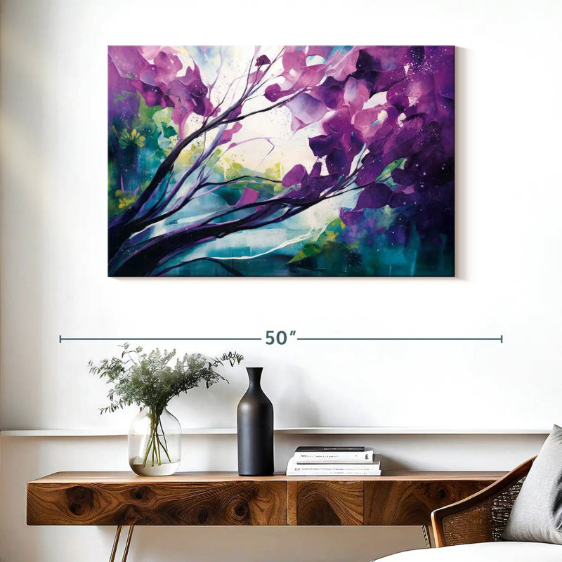 Avery Swaying Purple Blooms, 26" H x 39" W