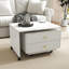 Table basse extensible avec rangement, table de salon réversible à 2 tiroirs et à 6 roulettes