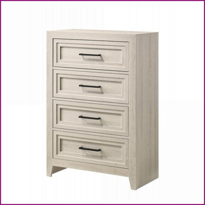 Commodes et amp; Armoires: Commode contemporaine en bois à quatre tiroirs | Blanc cassé | Bois