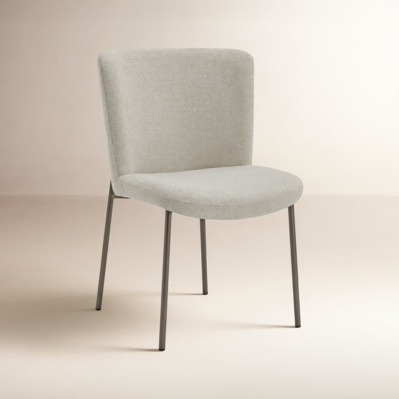 Early Upholstered Dining Chair, White Polyester