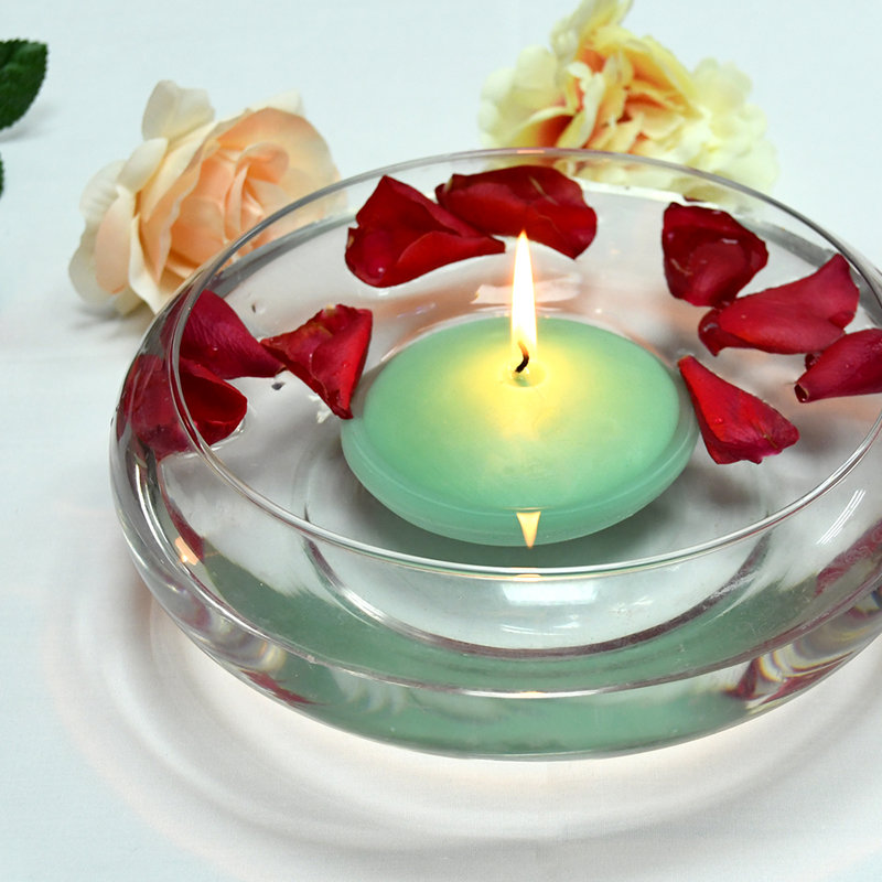 Ensemble de bougies flottantes non parfumées, H 1 po x 1,75 po de diamètre, Vert forêt, Ensemble de 144