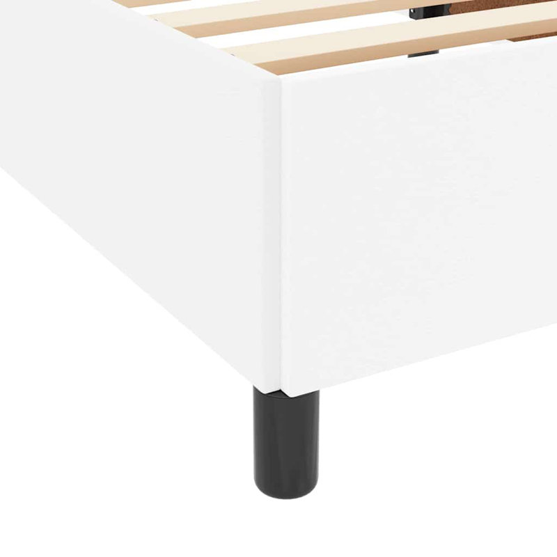  Structure de lit avec matelas en similicuir blanc 78,7 po x 78,7 po, Blanc, Très grand lit
