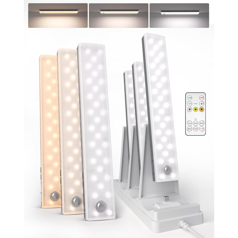Capteur de mouvement sans fil à 6 lumières avec télécommande et base de chargement