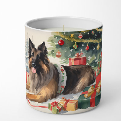 Caroline's Treasures Christmas Tree Scented Tumbler Candle With Ceramic Holder In Multi Color