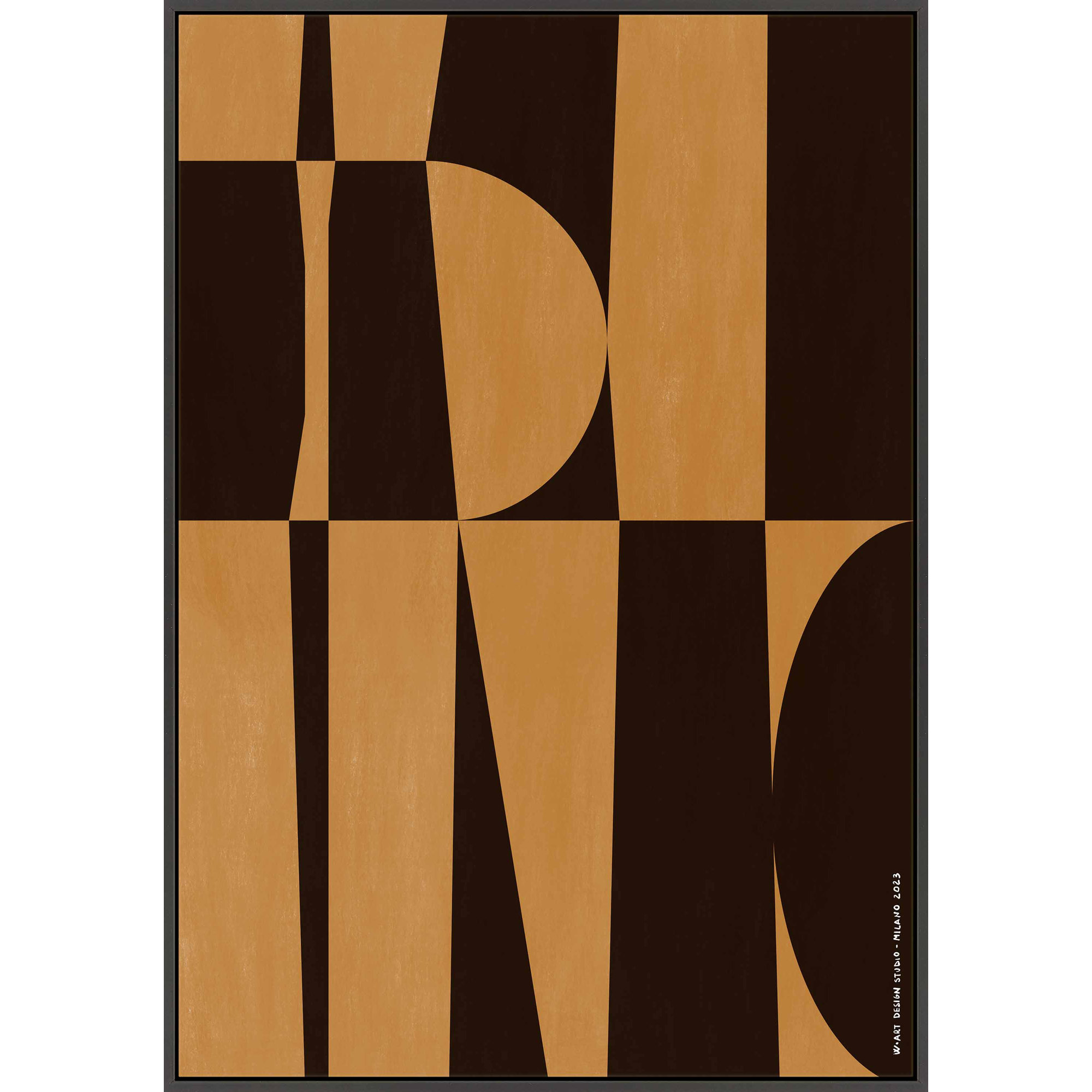 Hues Of Geometry 2 by Romina Gadler, Black Canvas Framed, 25" H x 17.5" W