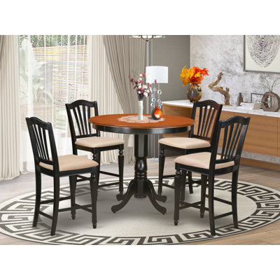 Smyth Rubberwood Solid Wood Dining Set