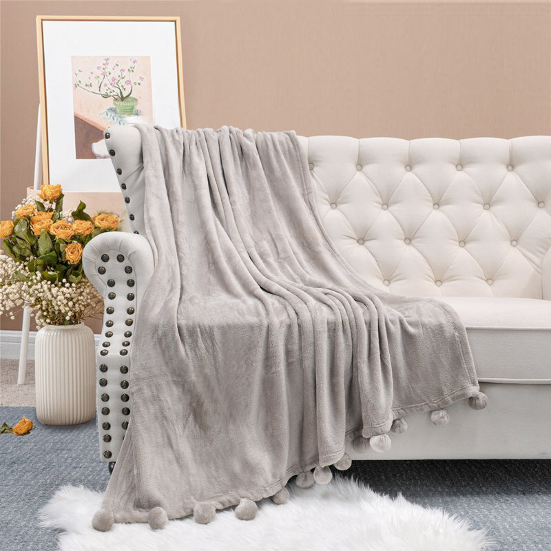 Knitted Throw Blanket, String, 152.4cm W x 203.2cm L