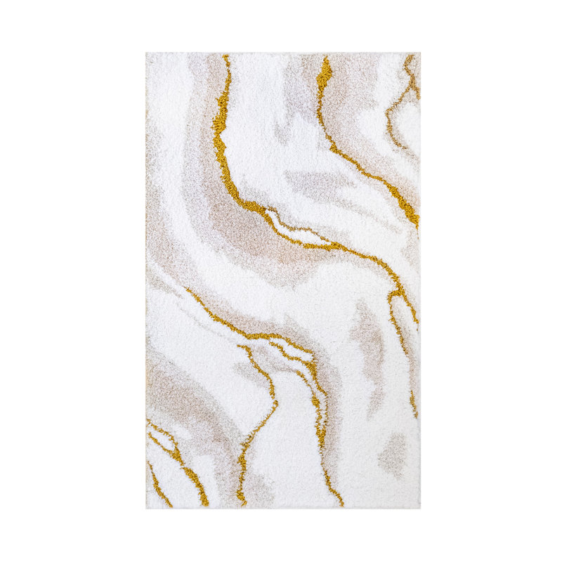 Amber Abstract Bath Rug, 28" W x 47" L