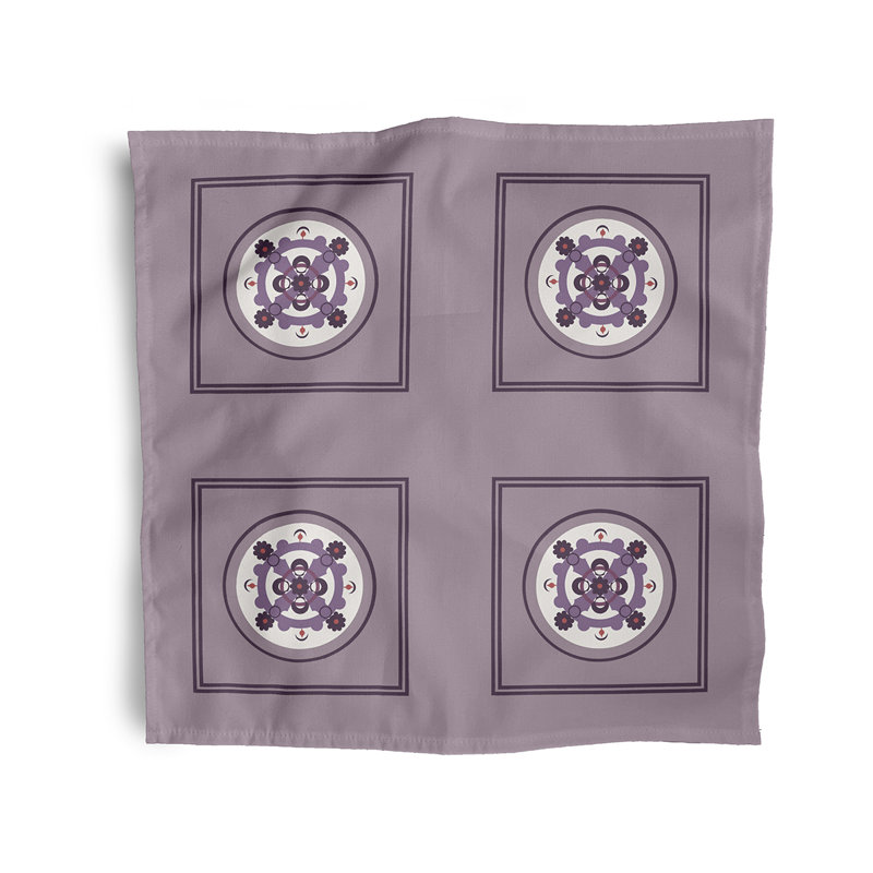 Ciriclio Polyester Geometric Square Napkin, Purple