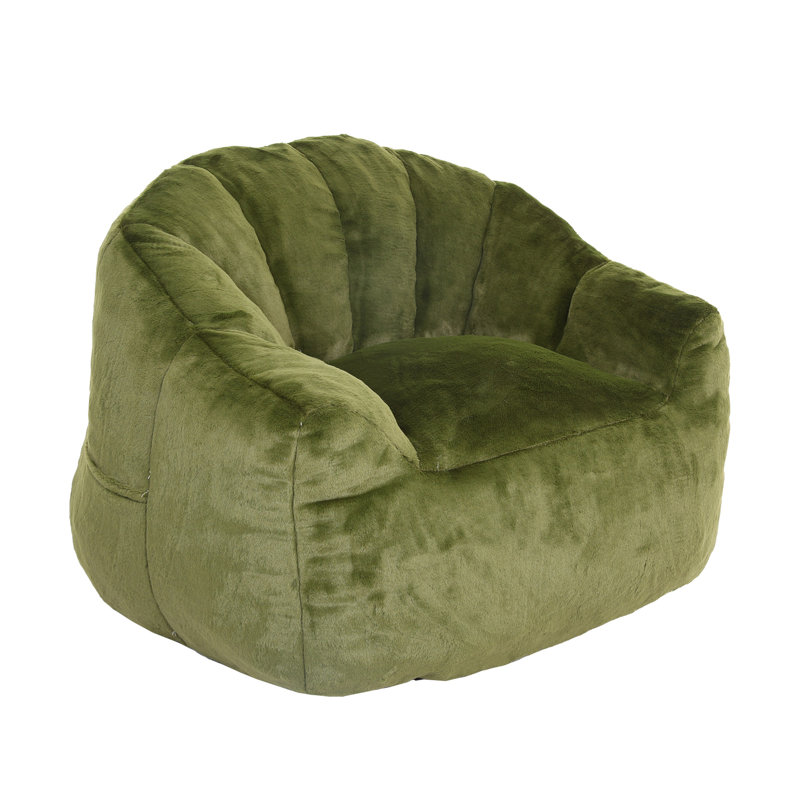 Fauteuil à billes, Imitation fourrure verte