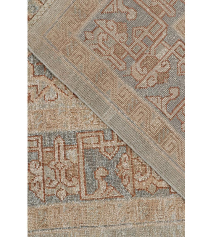 Hand Knotted Geometric Area Rug, Rectangle 5' x 7'