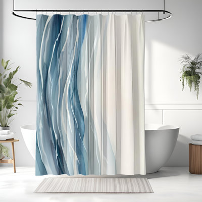 Rideau de douche avec tapis de bain